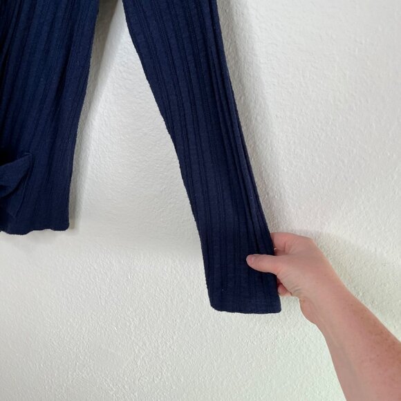 Maurices Open Front Navy Blue Knit Ribbed Cardigan Sweater Medium - Picture 5 of 12